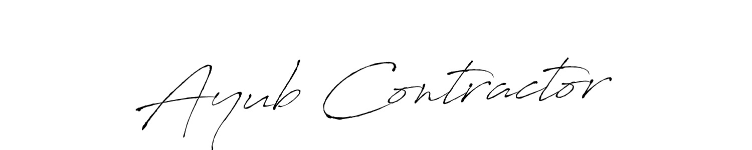 How to make Ayub Contractor signature? Antro_Vectra is a professional autograph style. Create handwritten signature for Ayub Contractor name. Ayub Contractor signature style 6 images and pictures png