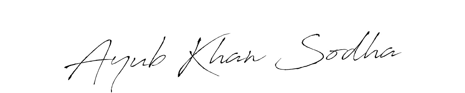 Create a beautiful signature design for name Ayub Khan Sodha. With this signature (Antro_Vectra) fonts, you can make a handwritten signature for free. Ayub Khan Sodha signature style 6 images and pictures png