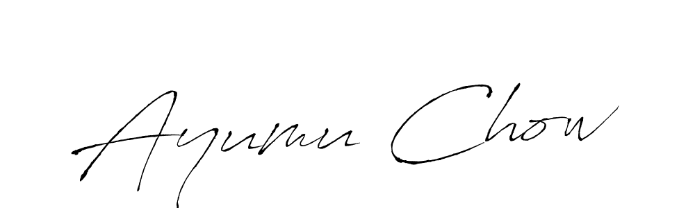 Ayumu Chow stylish signature style. Best Handwritten Sign (Antro_Vectra) for my name. Handwritten Signature Collection Ideas for my name Ayumu Chow. Ayumu Chow signature style 6 images and pictures png