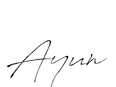 Ayun stylish signature style. Best Handwritten Sign (Antro_Vectra) for my name. Handwritten Signature Collection Ideas for my name Ayun. Ayun signature style 6 images and pictures png