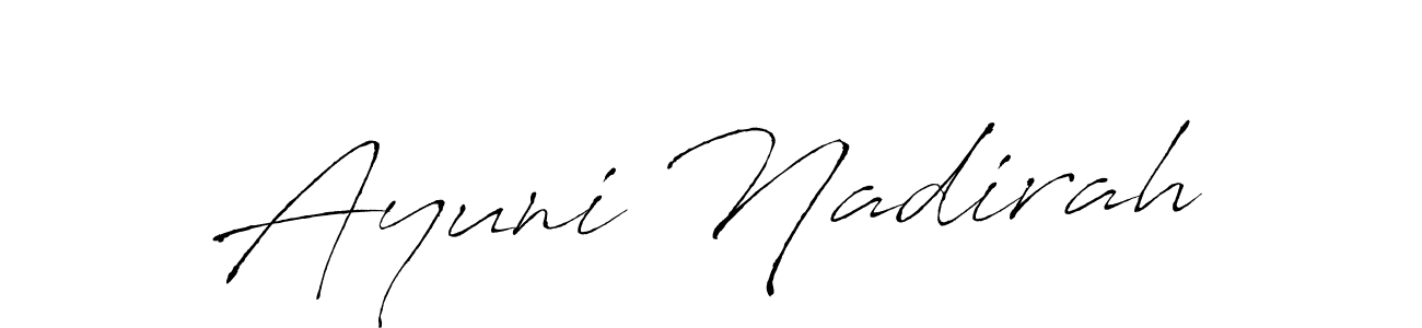 Here are the top 10 professional signature styles for the name Ayuni Nadirah. These are the best autograph styles you can use for your name. Ayuni Nadirah signature style 6 images and pictures png