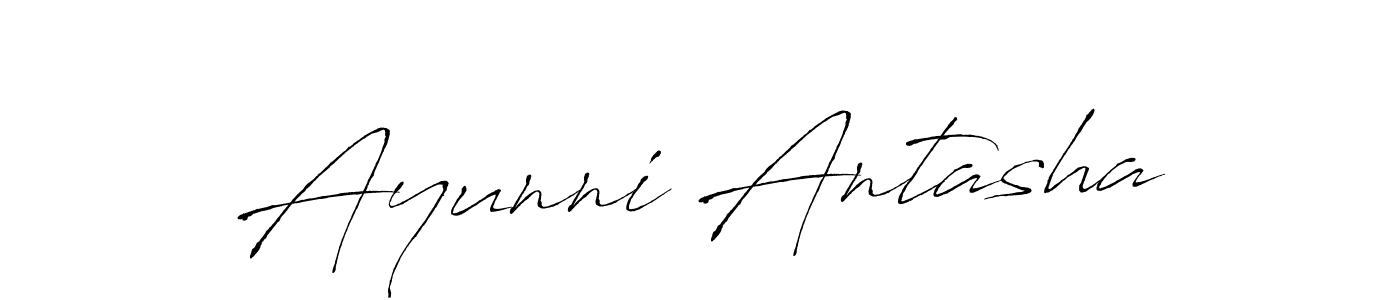 if you are searching for the best signature style for your name Ayunni Antasha. so please give up your signature search. here we have designed multiple signature styles  using Antro_Vectra. Ayunni Antasha signature style 6 images and pictures png