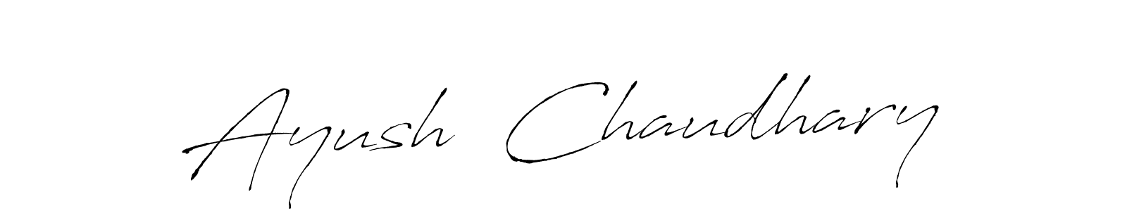 The best way (Antro_Vectra) to make a short signature is to pick only two or three words in your name. The name Ayush  Chaudhary include a total of six letters. For converting this name. Ayush  Chaudhary signature style 6 images and pictures png