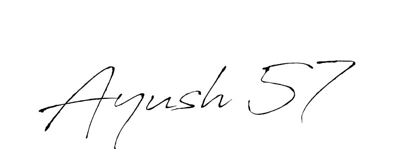 The best way (Antro_Vectra) to make a short signature is to pick only two or three words in your name. The name Ayush 57 include a total of six letters. For converting this name. Ayush 57 signature style 6 images and pictures png