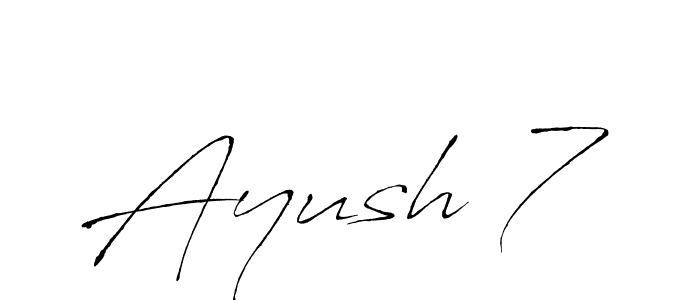 The best way (Antro_Vectra) to make a short signature is to pick only two or three words in your name. The name Ayush 7 include a total of six letters. For converting this name. Ayush 7 signature style 6 images and pictures png