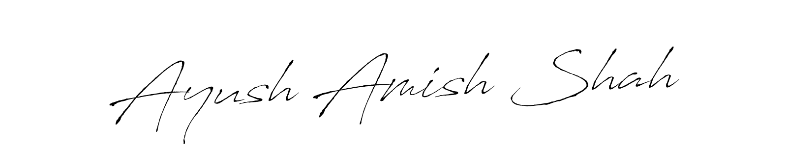 How to make Ayush Amish Shah name signature. Use Antro_Vectra style for creating short signs online. This is the latest handwritten sign. Ayush Amish Shah signature style 6 images and pictures png