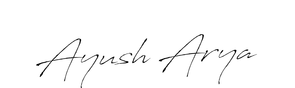 How to make Ayush Arya name signature. Use Antro_Vectra style for creating short signs online. This is the latest handwritten sign. Ayush Arya signature style 6 images and pictures png