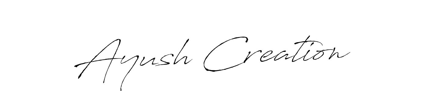 Use a signature maker to create a handwritten signature online. With this signature software, you can design (Antro_Vectra) your own signature for name Ayush Creation. Ayush Creation signature style 6 images and pictures png