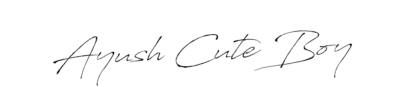 Use a signature maker to create a handwritten signature online. With this signature software, you can design (Antro_Vectra) your own signature for name Ayush Cute Boy. Ayush Cute Boy signature style 6 images and pictures png