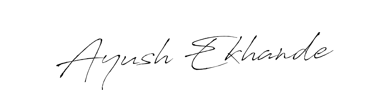 The best way (Antro_Vectra) to make a short signature is to pick only two or three words in your name. The name Ayush Ekhande include a total of six letters. For converting this name. Ayush Ekhande signature style 6 images and pictures png