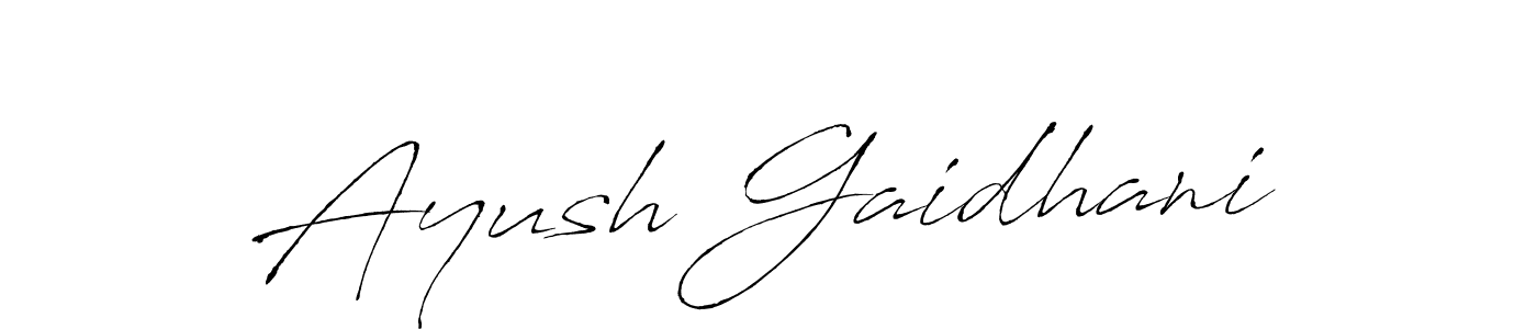 How to make Ayush Gaidhani name signature. Use Antro_Vectra style for creating short signs online. This is the latest handwritten sign. Ayush Gaidhani signature style 6 images and pictures png