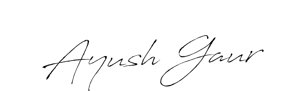 Make a beautiful signature design for name Ayush Gaur. With this signature (Antro_Vectra) style, you can create a handwritten signature for free. Ayush Gaur signature style 6 images and pictures png