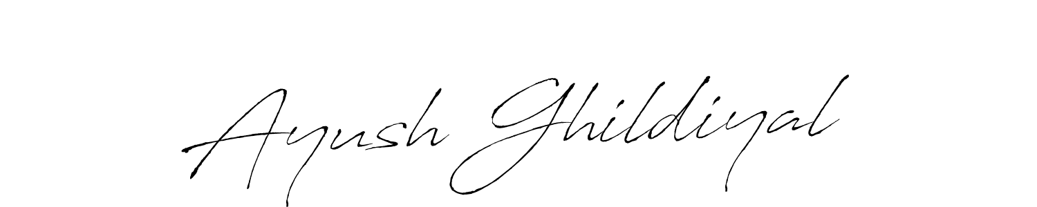 How to make Ayush Ghildiyal signature? Antro_Vectra is a professional autograph style. Create handwritten signature for Ayush Ghildiyal name. Ayush Ghildiyal signature style 6 images and pictures png