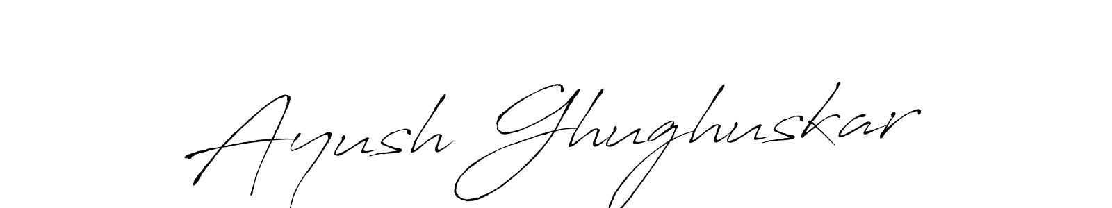 Antro_Vectra is a professional signature style that is perfect for those who want to add a touch of class to their signature. It is also a great choice for those who want to make their signature more unique. Get Ayush Ghughuskar name to fancy signature for free. Ayush Ghughuskar signature style 6 images and pictures png