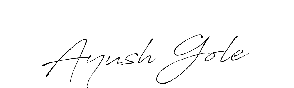 This is the best signature style for the Ayush Gole name. Also you like these signature font (Antro_Vectra). Mix name signature. Ayush Gole signature style 6 images and pictures png