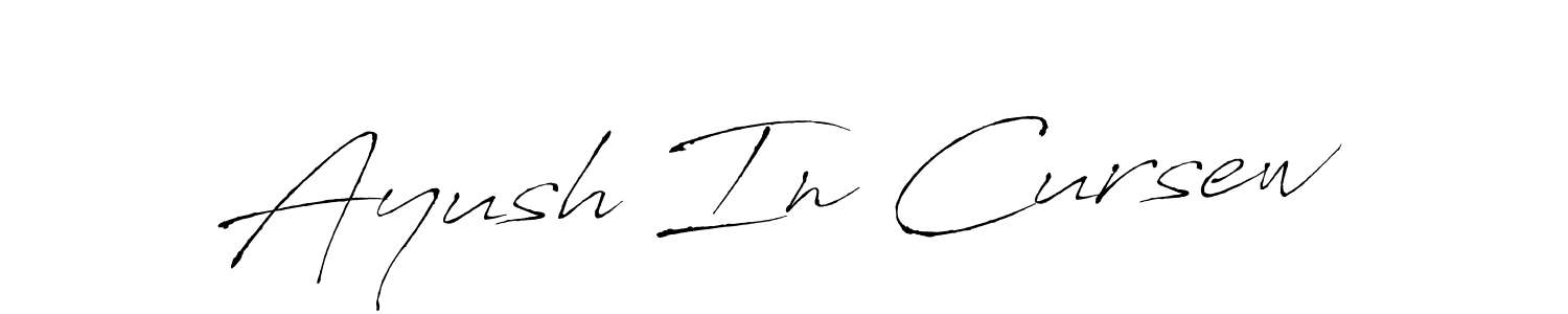 The best way (Antro_Vectra) to make a short signature is to pick only two or three words in your name. The name Ayush In Cursew include a total of six letters. For converting this name. Ayush In Cursew signature style 6 images and pictures png