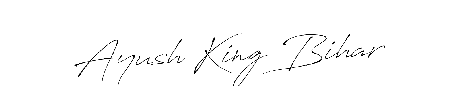 Antro_Vectra is a professional signature style that is perfect for those who want to add a touch of class to their signature. It is also a great choice for those who want to make their signature more unique. Get Ayush King Bihar name to fancy signature for free. Ayush King Bihar signature style 6 images and pictures png