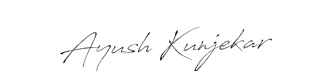 Design your own signature with our free online signature maker. With this signature software, you can create a handwritten (Antro_Vectra) signature for name Ayush Kunjekar. Ayush Kunjekar signature style 6 images and pictures png