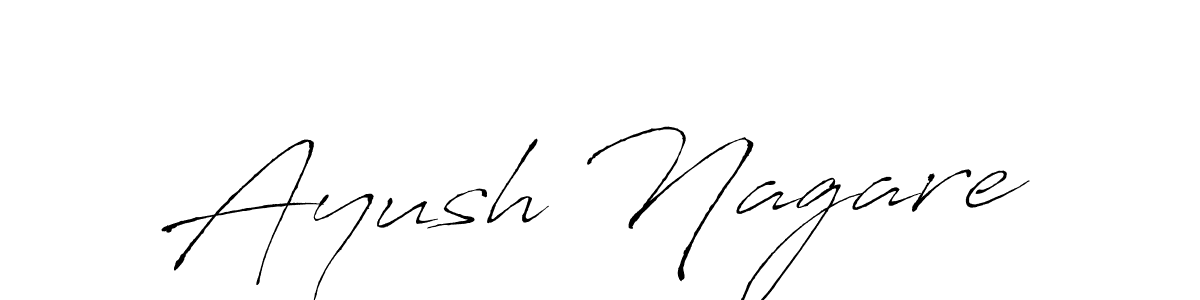 How to make Ayush Nagare name signature. Use Antro_Vectra style for creating short signs online. This is the latest handwritten sign. Ayush Nagare signature style 6 images and pictures png