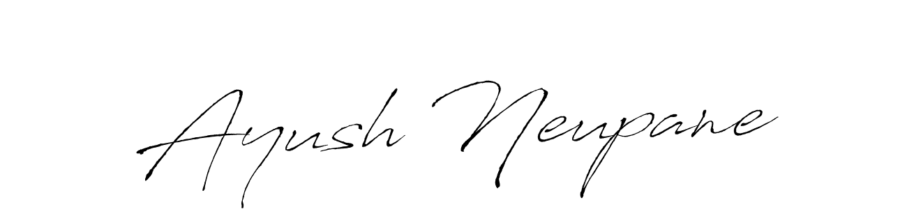 Ayush Neupane stylish signature style. Best Handwritten Sign (Antro_Vectra) for my name. Handwritten Signature Collection Ideas for my name Ayush Neupane. Ayush Neupane signature style 6 images and pictures png