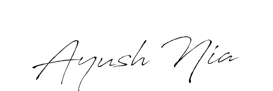 Design your own signature with our free online signature maker. With this signature software, you can create a handwritten (Antro_Vectra) signature for name Ayush Nia. Ayush Nia signature style 6 images and pictures png