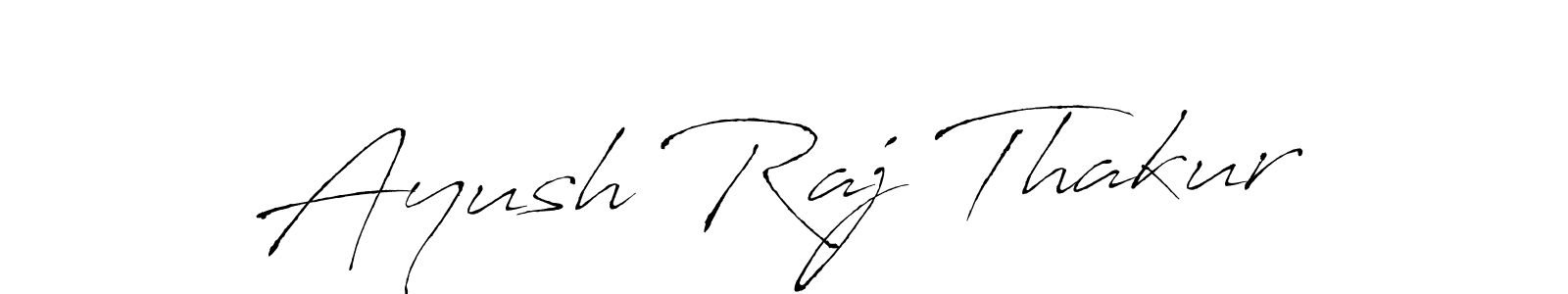 How to make Ayush Raj Thakur name signature. Use Antro_Vectra style for creating short signs online. This is the latest handwritten sign. Ayush Raj Thakur signature style 6 images and pictures png