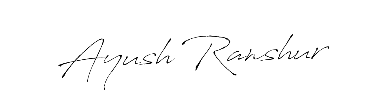 Make a beautiful signature design for name Ayush Ranshur. With this signature (Antro_Vectra) style, you can create a handwritten signature for free. Ayush Ranshur signature style 6 images and pictures png