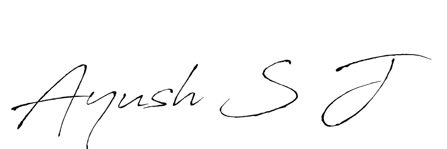 The best way (Antro_Vectra) to make a short signature is to pick only two or three words in your name. The name Ayush S J include a total of six letters. For converting this name. Ayush S J signature style 6 images and pictures png