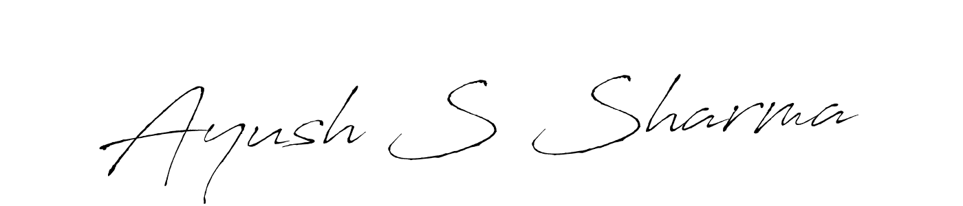 The best way (Antro_Vectra) to make a short signature is to pick only two or three words in your name. The name Ayush S Sharma include a total of six letters. For converting this name. Ayush S Sharma signature style 6 images and pictures png