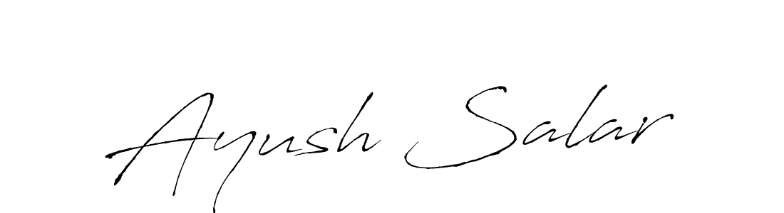 Design your own signature with our free online signature maker. With this signature software, you can create a handwritten (Antro_Vectra) signature for name Ayush Salar. Ayush Salar signature style 6 images and pictures png