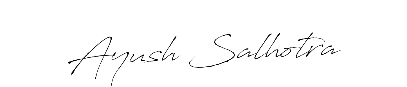 How to make Ayush Salhotra name signature. Use Antro_Vectra style for creating short signs online. This is the latest handwritten sign. Ayush Salhotra signature style 6 images and pictures png