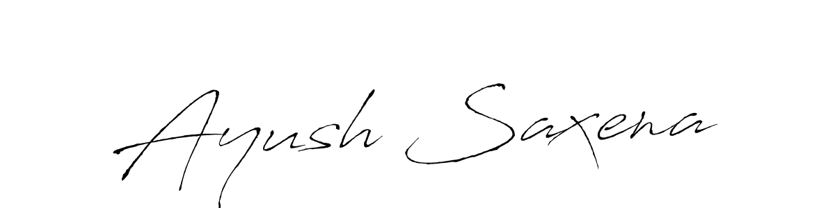 Create a beautiful signature design for name Ayush Saxena. With this signature (Antro_Vectra) fonts, you can make a handwritten signature for free. Ayush Saxena signature style 6 images and pictures png