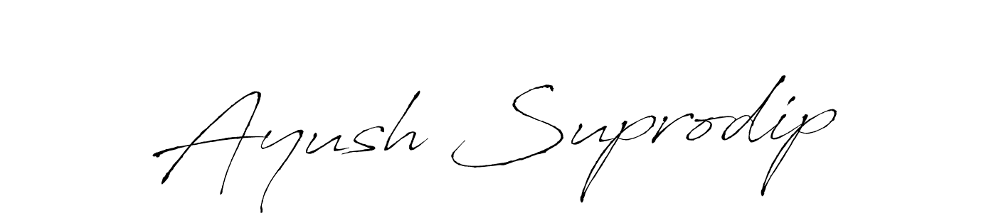 Use a signature maker to create a handwritten signature online. With this signature software, you can design (Antro_Vectra) your own signature for name Ayush Suprodip. Ayush Suprodip signature style 6 images and pictures png