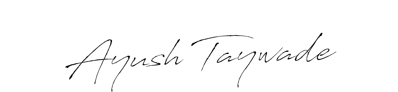 The best way (Antro_Vectra) to make a short signature is to pick only two or three words in your name. The name Ayush Taywade include a total of six letters. For converting this name. Ayush Taywade signature style 6 images and pictures png