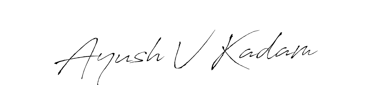 Also You can easily find your signature by using the search form. We will create Ayush V Kadam name handwritten signature images for you free of cost using Antro_Vectra sign style. Ayush V Kadam signature style 6 images and pictures png