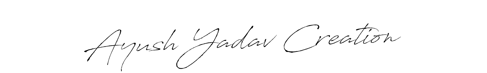 Create a beautiful signature design for name Ayush Yadav Creation. With this signature (Antro_Vectra) fonts, you can make a handwritten signature for free. Ayush Yadav Creation signature style 6 images and pictures png