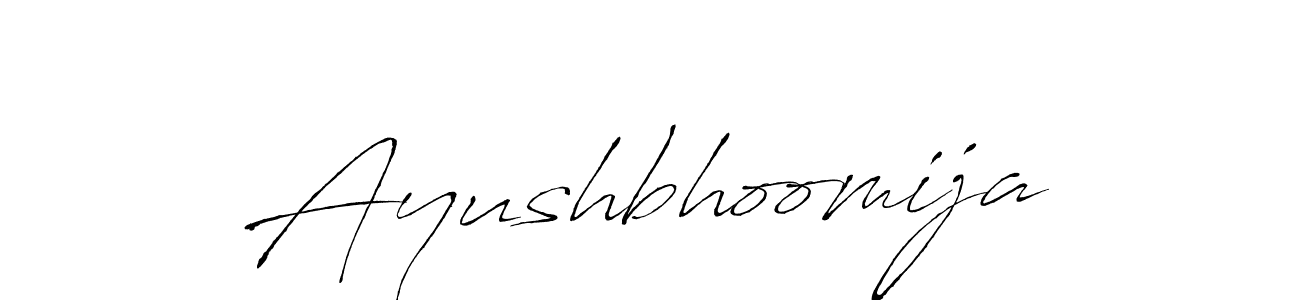 Also we have Ayushbhoomija name is the best signature style. Create professional handwritten signature collection using Antro_Vectra autograph style. Ayushbhoomija signature style 6 images and pictures png