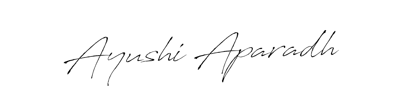 The best way (Antro_Vectra) to make a short signature is to pick only two or three words in your name. The name Ayushi Aparadh include a total of six letters. For converting this name. Ayushi Aparadh signature style 6 images and pictures png