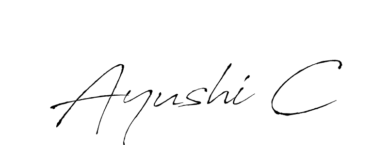 if you are searching for the best signature style for your name Ayushi C. so please give up your signature search. here we have designed multiple signature styles  using Antro_Vectra. Ayushi C signature style 6 images and pictures png