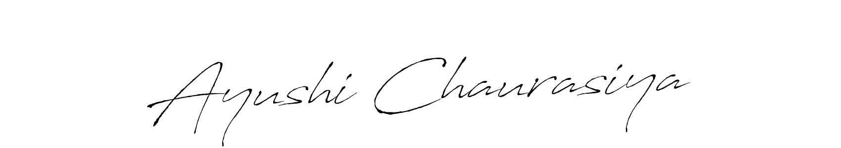 Design your own signature with our free online signature maker. With this signature software, you can create a handwritten (Antro_Vectra) signature for name Ayushi Chaurasiya. Ayushi Chaurasiya signature style 6 images and pictures png