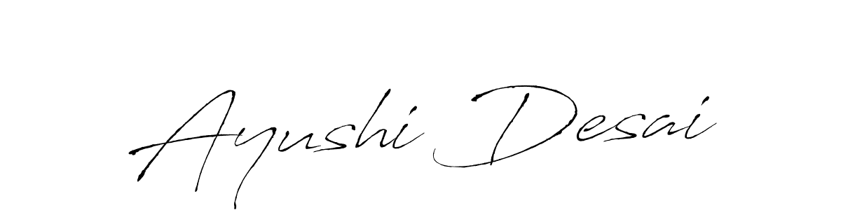How to make Ayushi Desai name signature. Use Antro_Vectra style for creating short signs online. This is the latest handwritten sign. Ayushi Desai signature style 6 images and pictures png