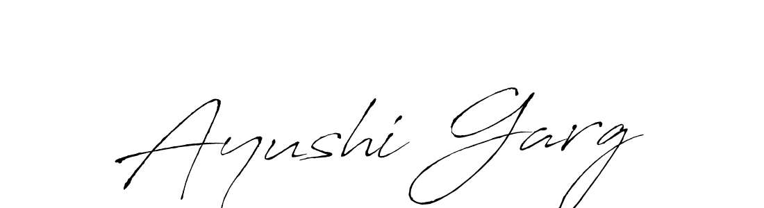 Make a beautiful signature design for name Ayushi Garg. With this signature (Antro_Vectra) style, you can create a handwritten signature for free. Ayushi Garg signature style 6 images and pictures png