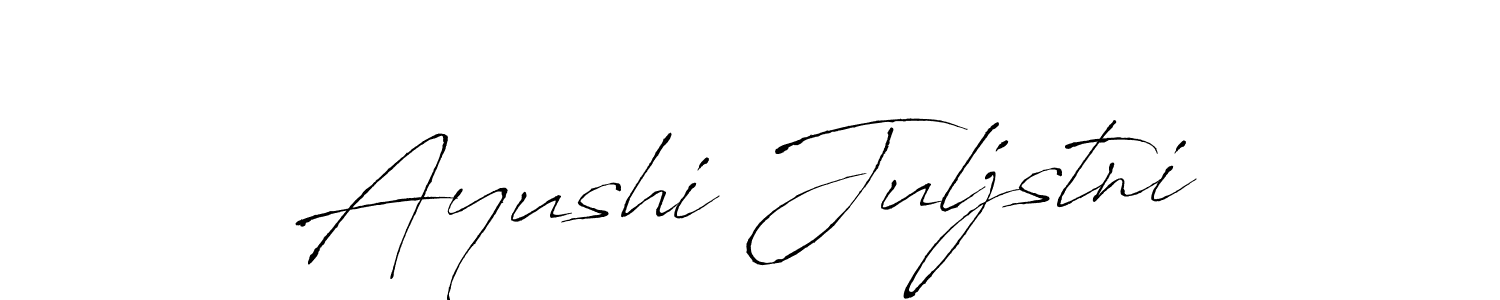 Create a beautiful signature design for name Ayushi Juljstni. With this signature (Antro_Vectra) fonts, you can make a handwritten signature for free. Ayushi Juljstni signature style 6 images and pictures png