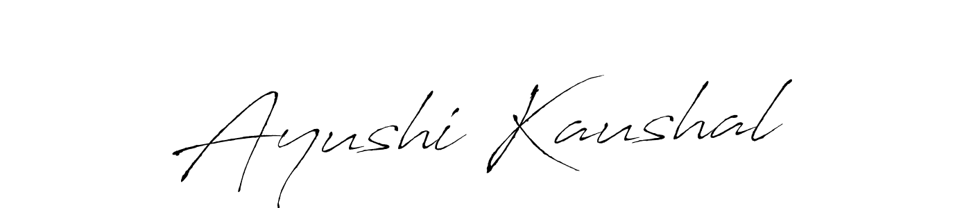 How to make Ayushi Kaushal signature? Antro_Vectra is a professional autograph style. Create handwritten signature for Ayushi Kaushal name. Ayushi Kaushal signature style 6 images and pictures png