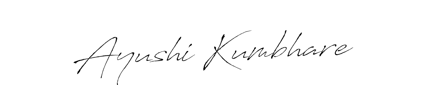 Ayushi Kumbhare stylish signature style. Best Handwritten Sign (Antro_Vectra) for my name. Handwritten Signature Collection Ideas for my name Ayushi Kumbhare. Ayushi Kumbhare signature style 6 images and pictures png