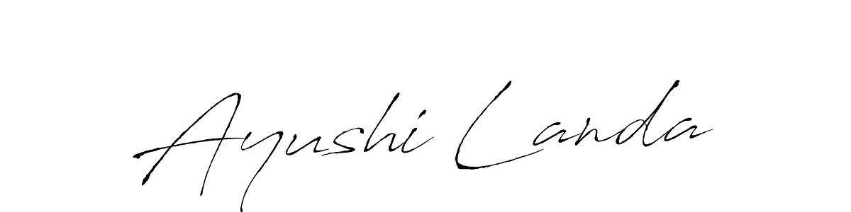 Also You can easily find your signature by using the search form. We will create Ayushi Landa name handwritten signature images for you free of cost using Antro_Vectra sign style. Ayushi Landa signature style 6 images and pictures png