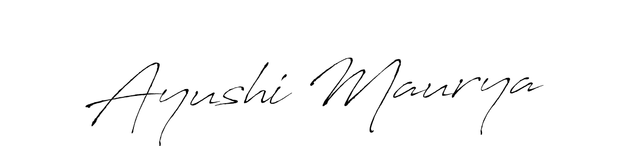 It looks lik you need a new signature style for name Ayushi Maurya. Design unique handwritten (Antro_Vectra) signature with our free signature maker in just a few clicks. Ayushi Maurya signature style 6 images and pictures png