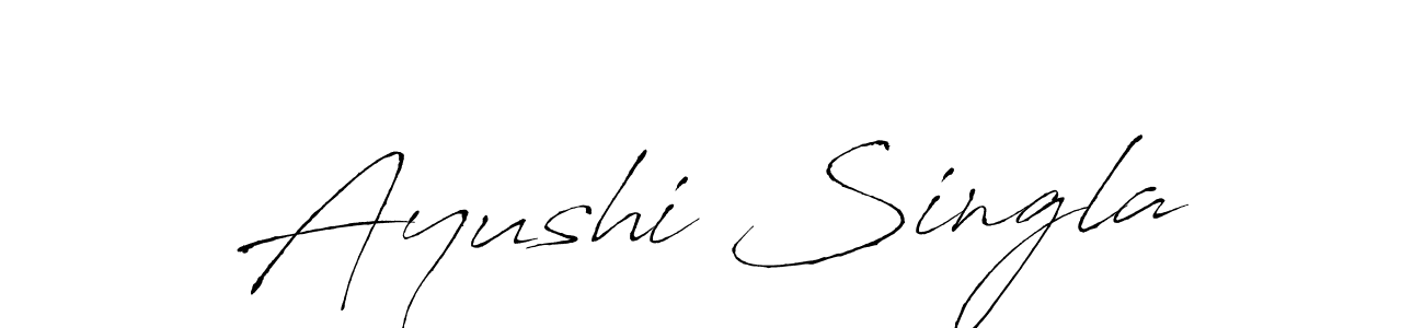 You should practise on your own different ways (Antro_Vectra) to write your name (Ayushi Singla) in signature. don't let someone else do it for you. Ayushi Singla signature style 6 images and pictures png