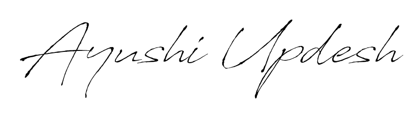 If you are searching for the best signature style for your name Ayushi Updesh, here we have designed multiple signature styles using Antro_Vectra. Ayushi Updesh signature style 6 images and pictures png