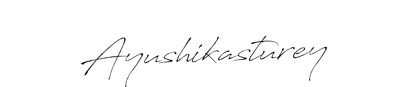 Make a beautiful signature design for name Ayushikasturey. With this signature (Antro_Vectra) style, you can create a handwritten signature for free. Ayushikasturey signature style 6 images and pictures png